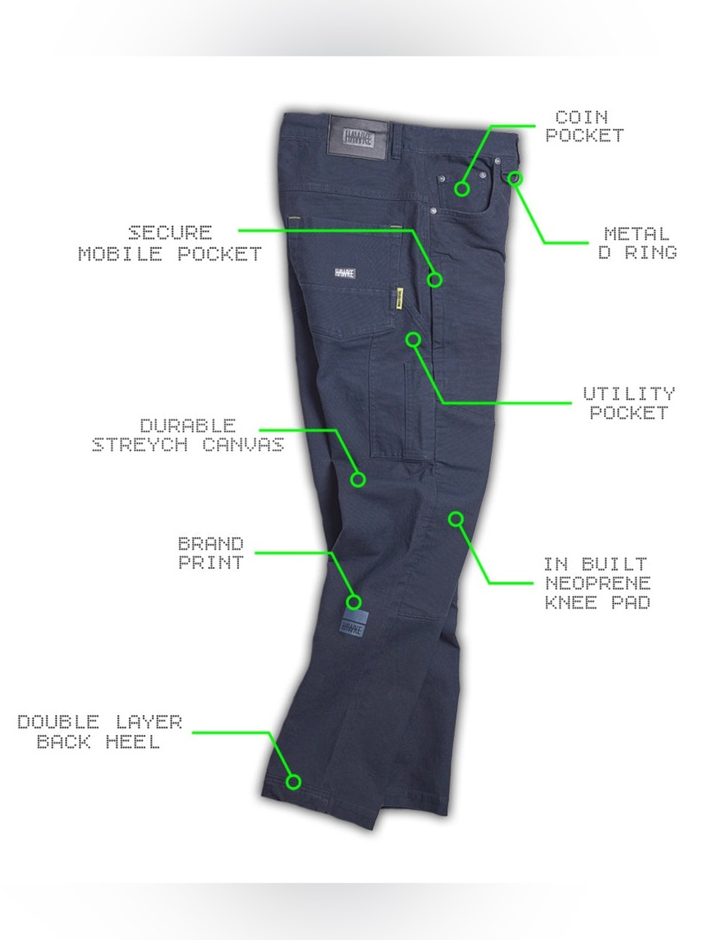 Hawke NPP3 Slim Navy Blue Canvas Pant 32 x 31 - Picture 7 of 9